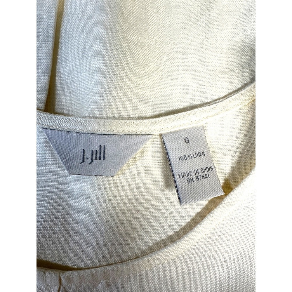 J Jill 100% Linen Sheath Dress Butter Yellow Size 6 Resort Cruise Euro Vaca - Picture 8 of 9